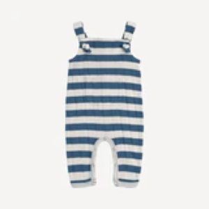 Kate Quinn tie overall jumpsuit, moonlit big stripe, 12-18 months